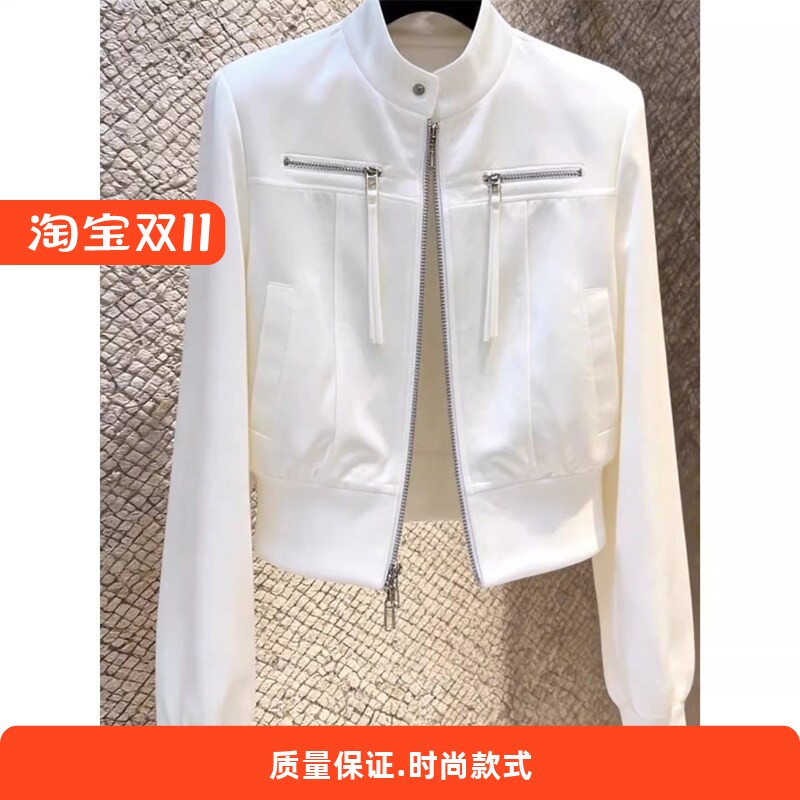 酷飒风短款立领夹克外套