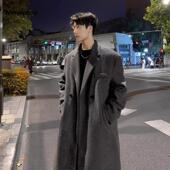 毛呢大衣男女中长款 秋冬季 加厚宽松过膝风衣男韩版 新款 西装 外套男