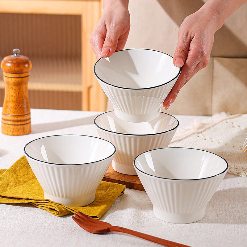 米饭碗10个装家用陶瓷吃饭碗