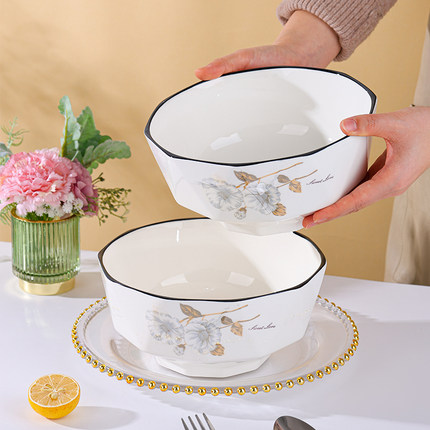 8英寸汤碗家用2025新款大号面碗简约陶瓷高级感大碗碗碟套装餐具