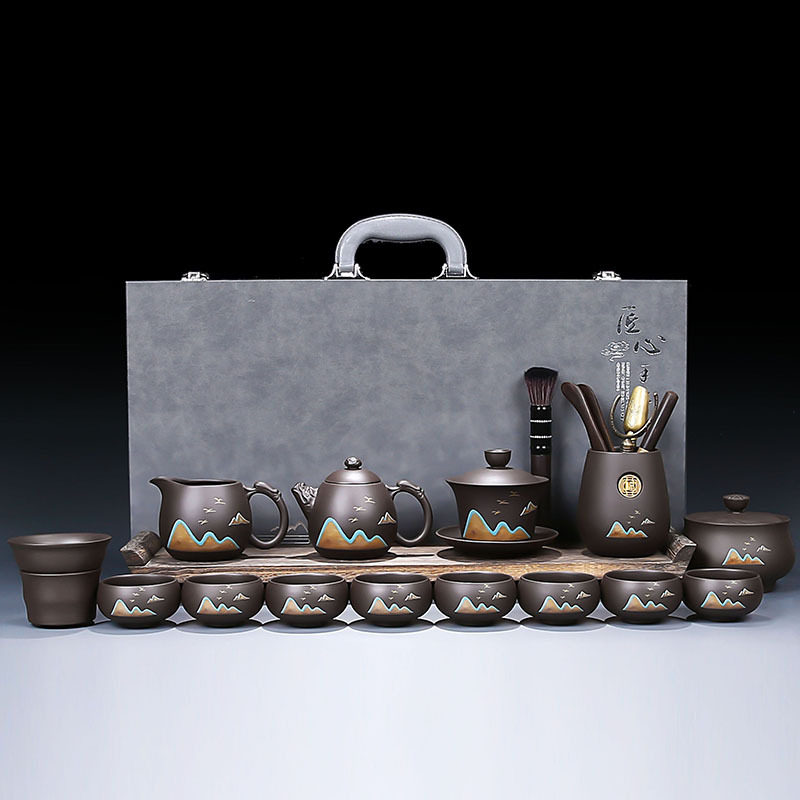 景德高端原矿高档紫砂功夫茶具套装家用办公室客厅简约茶壶茶杯订