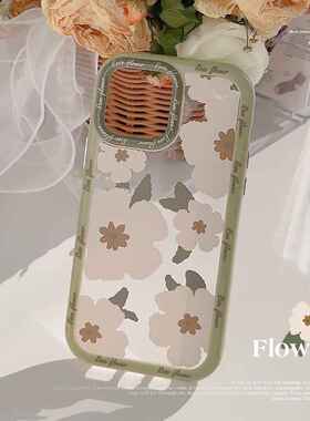 油画花朵适用15ProMax手机壳磁吸文艺iPhone13亚克力14苹果11代发
