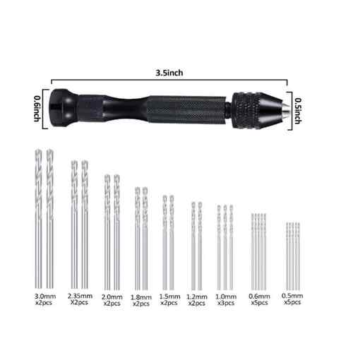现货10pc彩色定柄钨钢钻  0.1-3.0mm迷你文玩手钻 电路板打孔套装