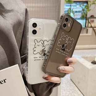 侧边简约情侣14Pro max苹果iPhone13手机壳XS适用8plus软套15萌11