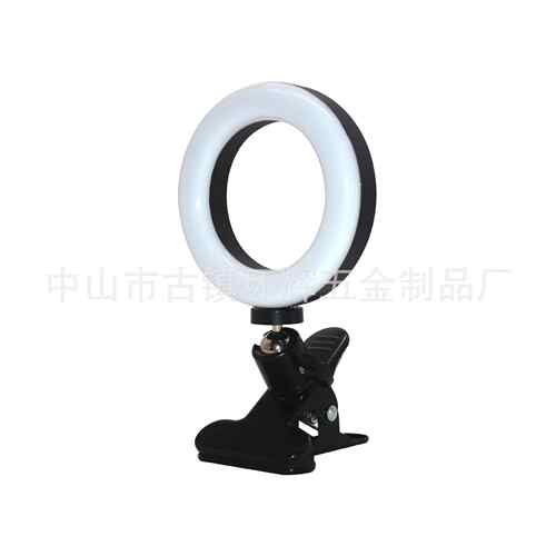 亚马逊4.5寸电脑手机夹子灯补光灯环形美颜直播灯网红嫩肤打光灯