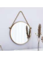 Desktop vanity mirror, wall-mounted dressing table, round mirror, large bedroom, Nordic gold table mirror thumbnail 8