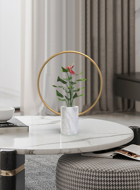 大理石轻奢风餐厅设计师软装饰品