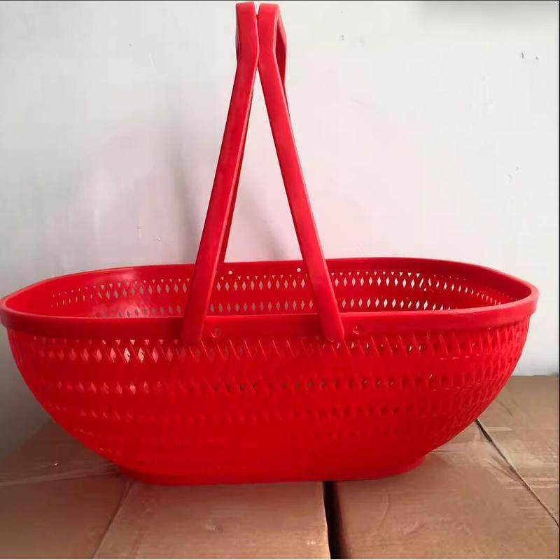 手提大号红色结婚乔迁塑料提篮水果蔬菜市场购物篮塑料篮,收纳整理,购物篮,淘宝优惠券,粉丝福利购,淘宝优惠卷