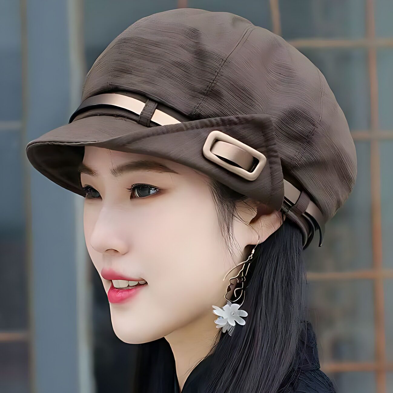 时尚韩版软沿八角帽女春夏款大码