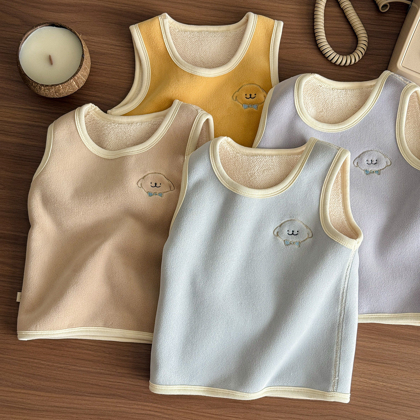 秋冬宝宝背心外穿儿童马甲套头奥粒绒男女童双面绒内穿保暖坎肩