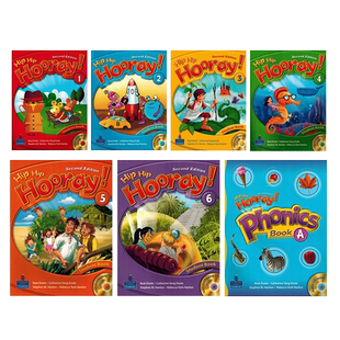 正版现货朗文3H phonics 123456级别 学生书+练习册 Hiphiphooray 现货培生Hip Hip Hooray 少儿英语培训机构强化班教材小学