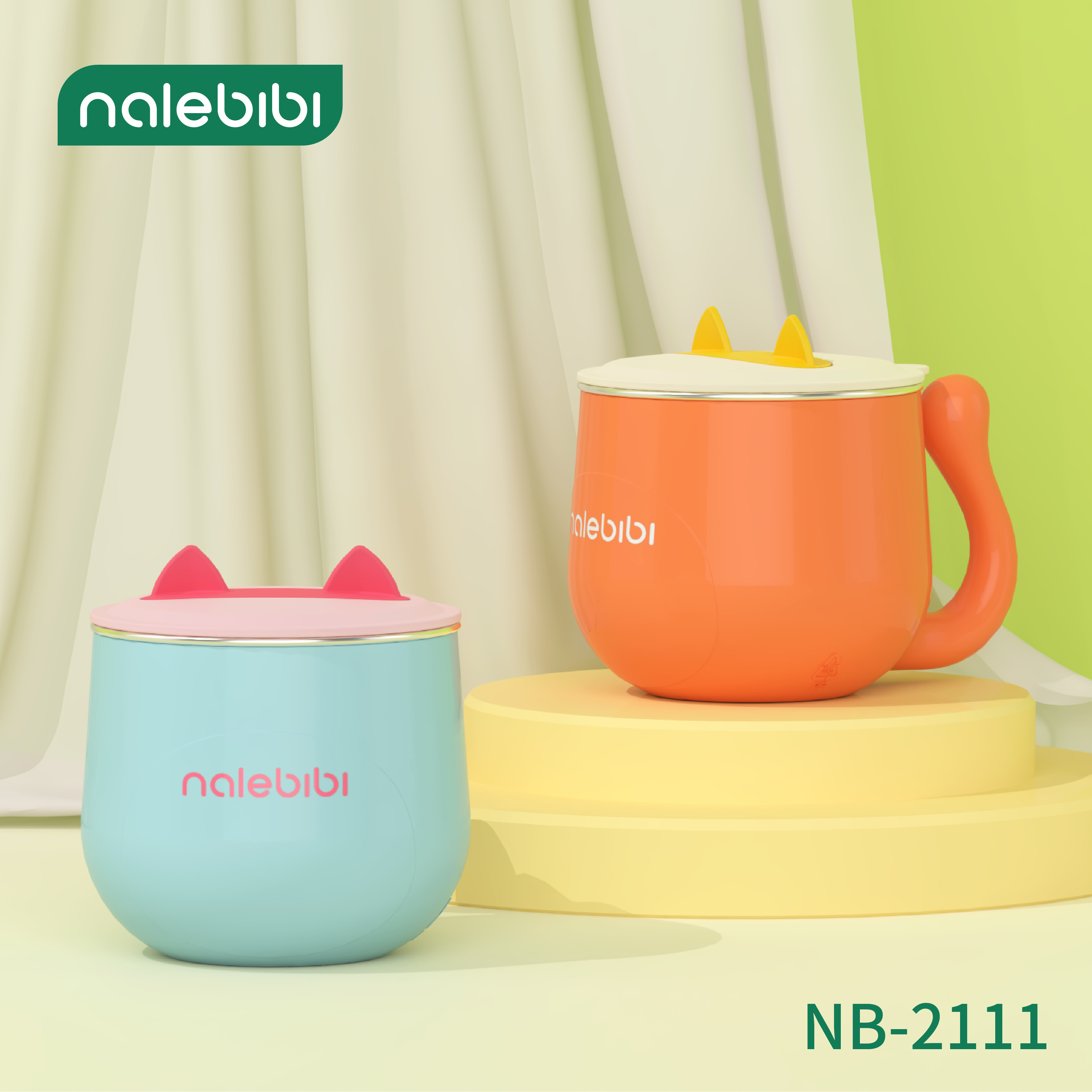 那乐比比不锈钢辅食碗牛奶杯