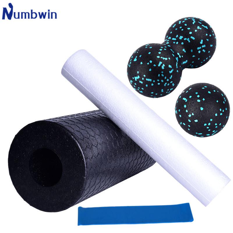 瑜伽柱五件套筋膜球乳胶拉力圈套装泡沫轴瑜伽球小型家用健身器材
