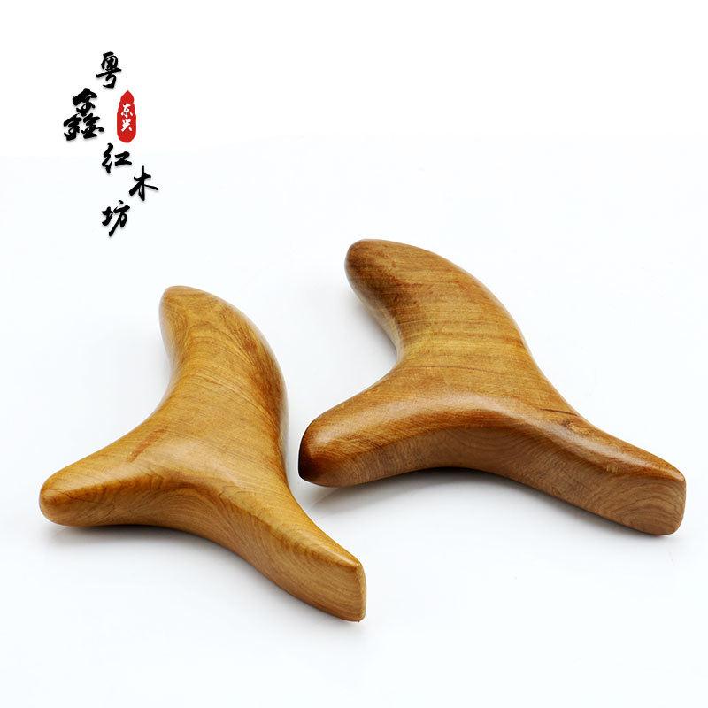 越南香木按摩器三叉木质点穴刮痧按摩器三角雀厂家直供