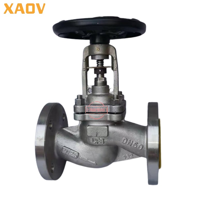 不锈钢波纹管法兰截止阀WJ41xW-16P耐腐蚀高温锅炉蒸汽导热油阀门