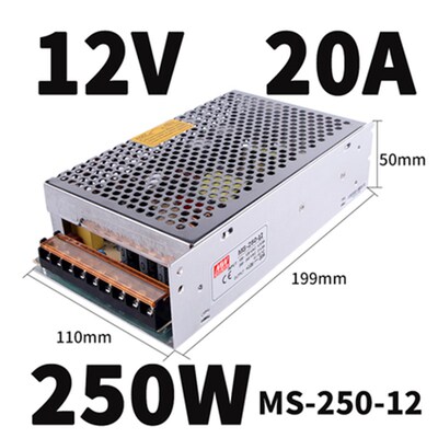 明纬开关电源MS/S/NES-250-24V10A直流220转DC12V20A集中供电监控