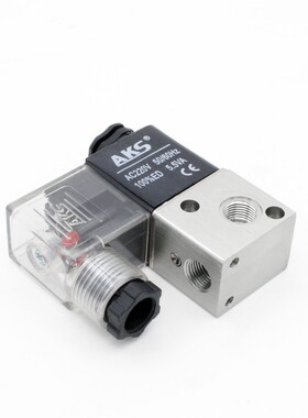 电磁气动控制换向阀二位三通常闭3V1-06 AC220V DC24V电子阀线圈