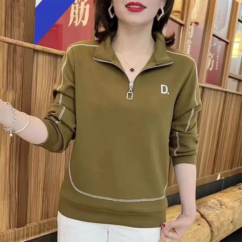 2026春秋女长袖时尚拉链立领卫衣