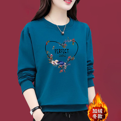 长袖韩版常规简约印花加绒加厚