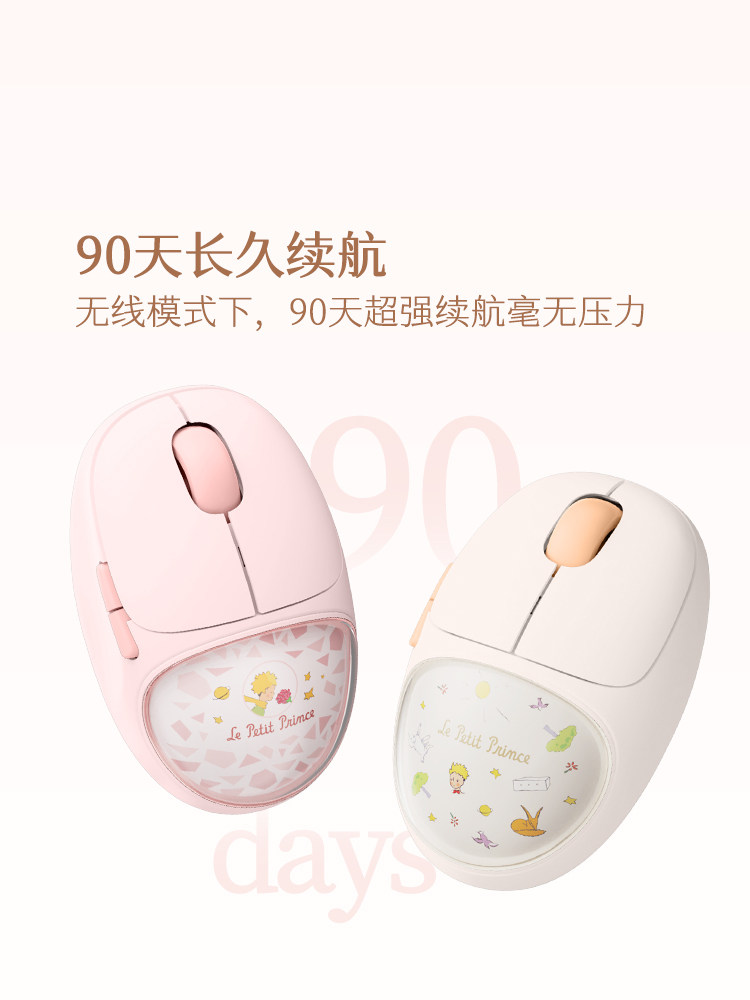 MIKIT 어린 왕자 M01 무선 블루투스 마우스 2.4G 오피스 게임 걸스 귀여운 노트북