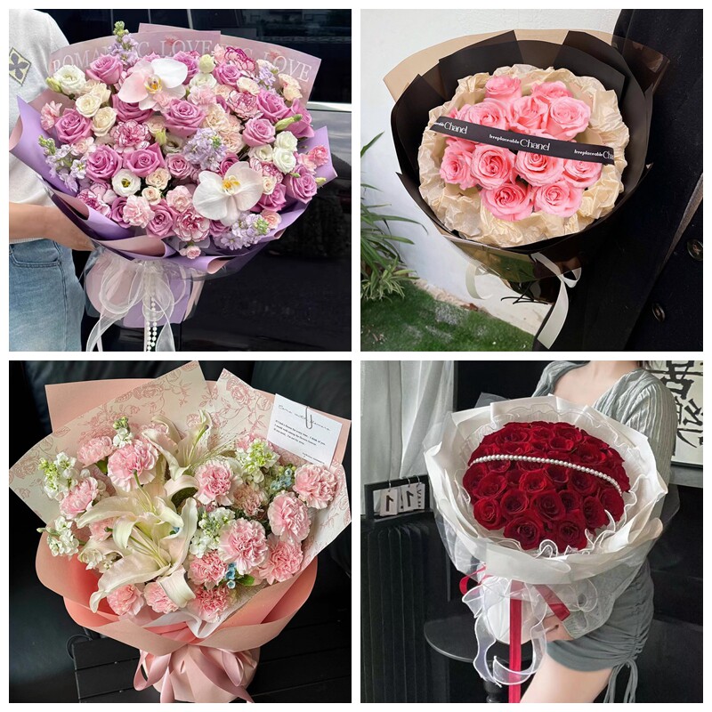 郑州市中原区管城区上街区鲜花同城送粉紫红玫瑰情人节女朋友老婆