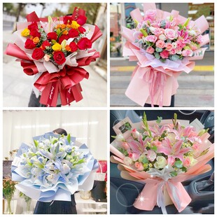 河源市源城区龙川县连平县同城鲜花店生日玫瑰百合送朋友长辈老婆