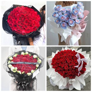 惠州市博罗县龙门县惠东县情人节碎冰蓝红玫瑰花束同城鲜花店表白
