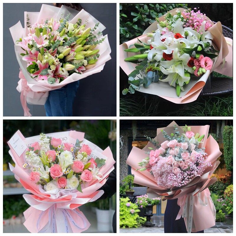 上海奉贤区柘林海湾镇海港同城鲜花店生日玫瑰百合送朋友长辈老婆