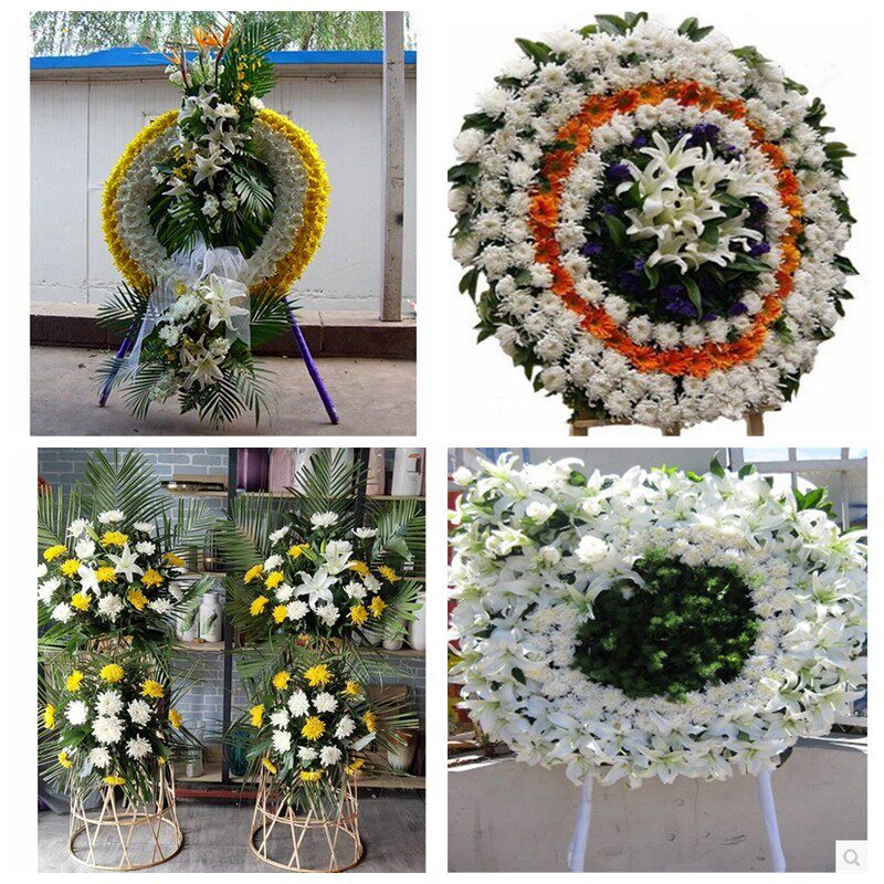 吴忠市红寺堡区青铜峡市花圈白事丧事花篮葬礼殡葬鲜花同城店配送
