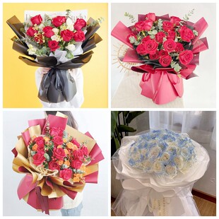长治市黎城县壶关县长子县情人节碎冰蓝红玫瑰花束同城鲜花店表白