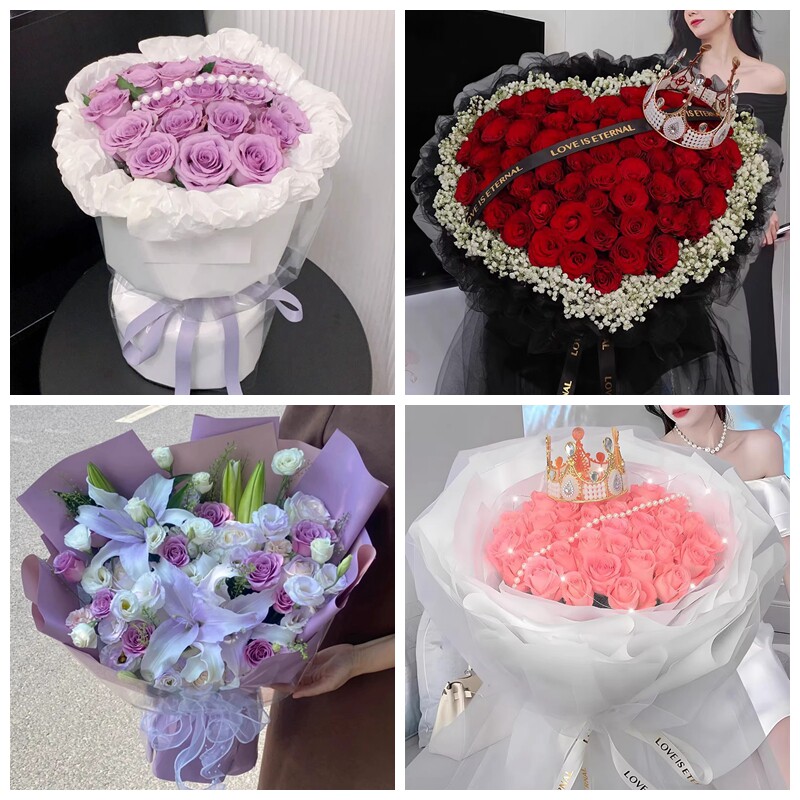 昆明宜良嵩明禄劝县石林县鲜花同城送粉紫红玫瑰护士节女朋友老婆