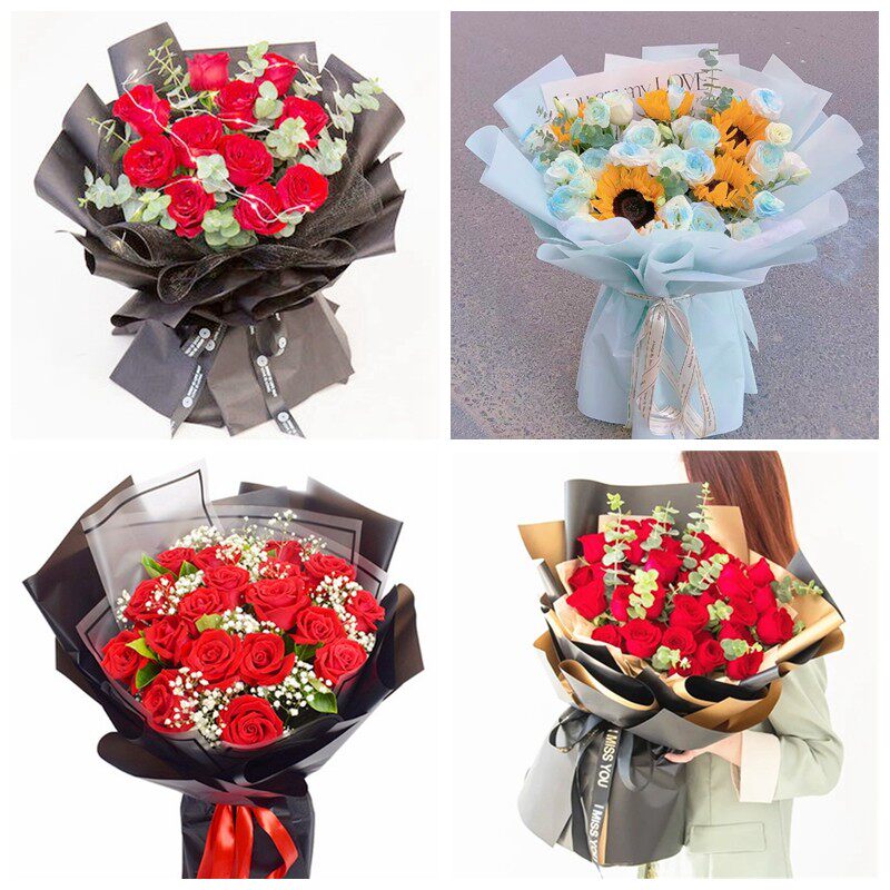 南充市顺庆区高坪区嘉陵区女神节碎冰蓝红玫瑰花束同城鲜花店表白