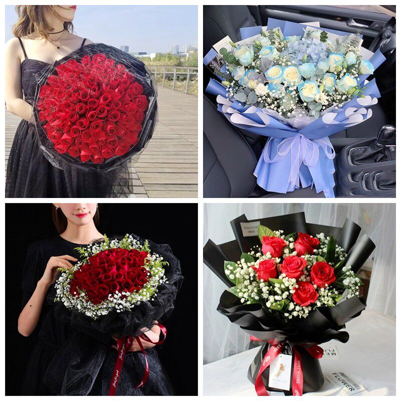 铜陵市铜官区义安区郊区枞阳县女神节碎冰蓝红玫瑰花束同城鲜花店