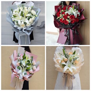 黑河爱辉区合作区北安市嫩江市同城鲜花店情人玫瑰百合送朋友长辈