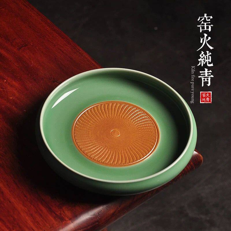 龙泉青瓷壶承干泡台中式