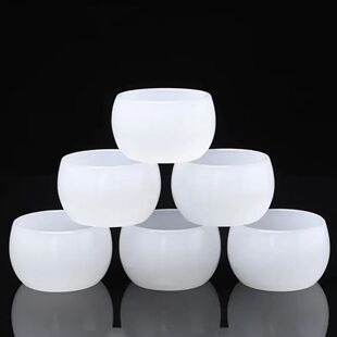 白玉瓷琉璃禅定杯时尚白玉杯子茶杯功夫茶主人杯白玉色酒杯套装玉