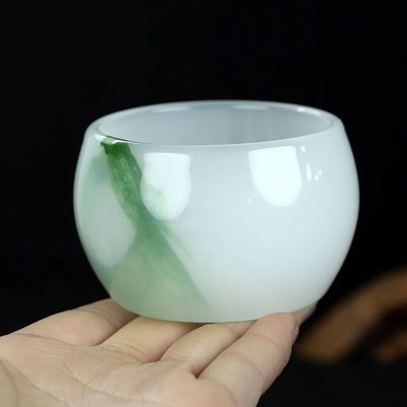 品茗主人单杯养生茶杯酒杯玉石琉璃单个功夫茶具套装高档翡翠个人