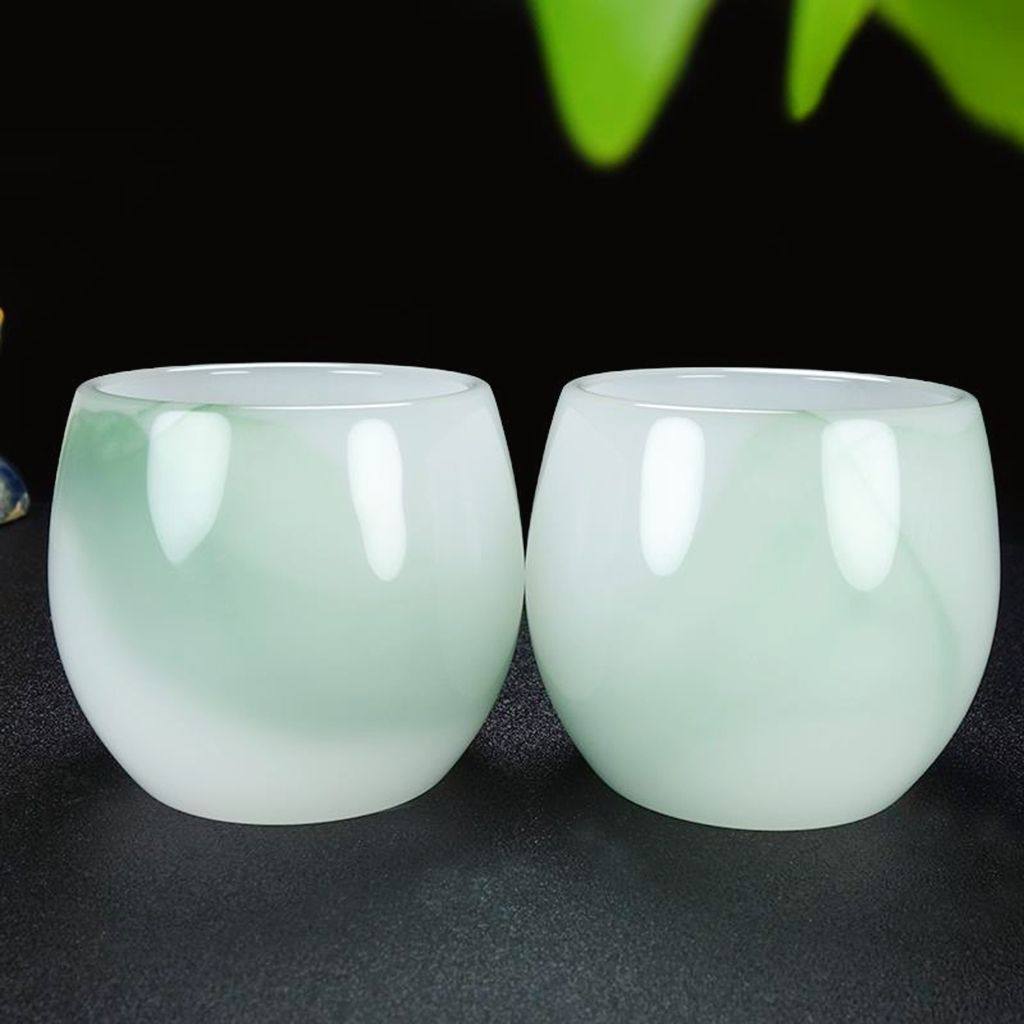纯天然翡翠玉石茶杯酒杯功夫茶具养生冰种高档主人杯个人专用款