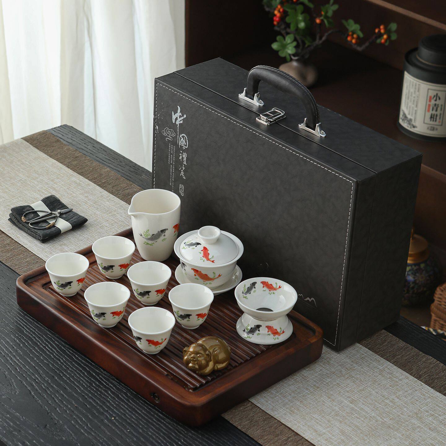 双鱼功夫茶具套装茶杯家