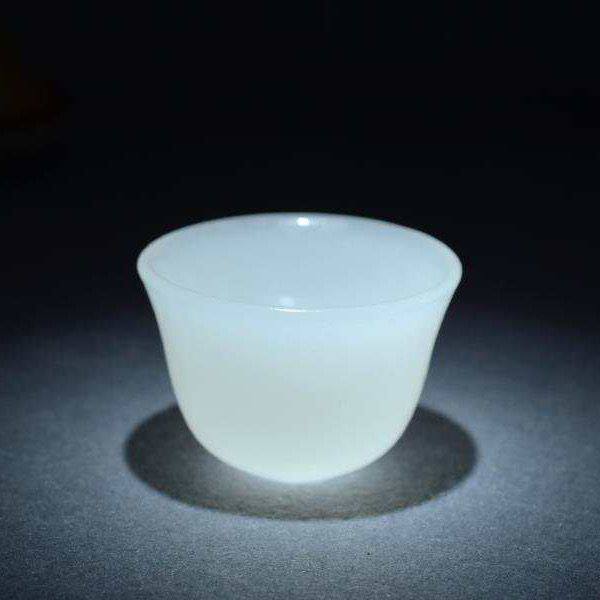 羊脂白玉玉石茶杯酒杯功