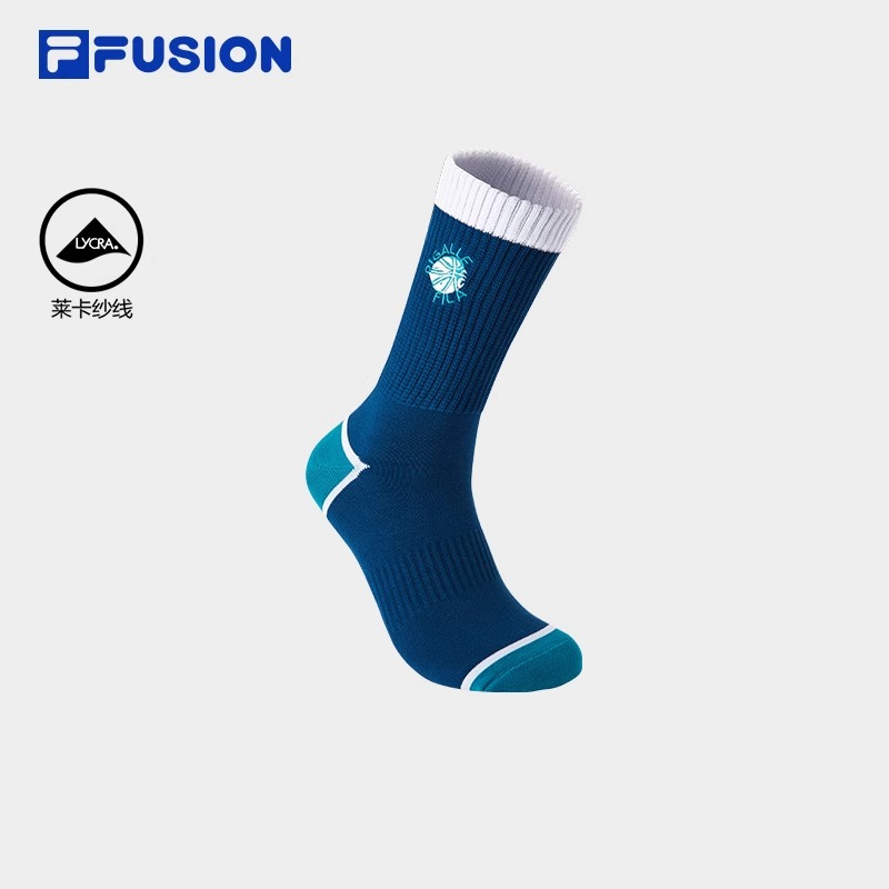 FILA FUSION斐乐潮牌情侣款高腰袜2025春季新款时尚运动袜长筒袜