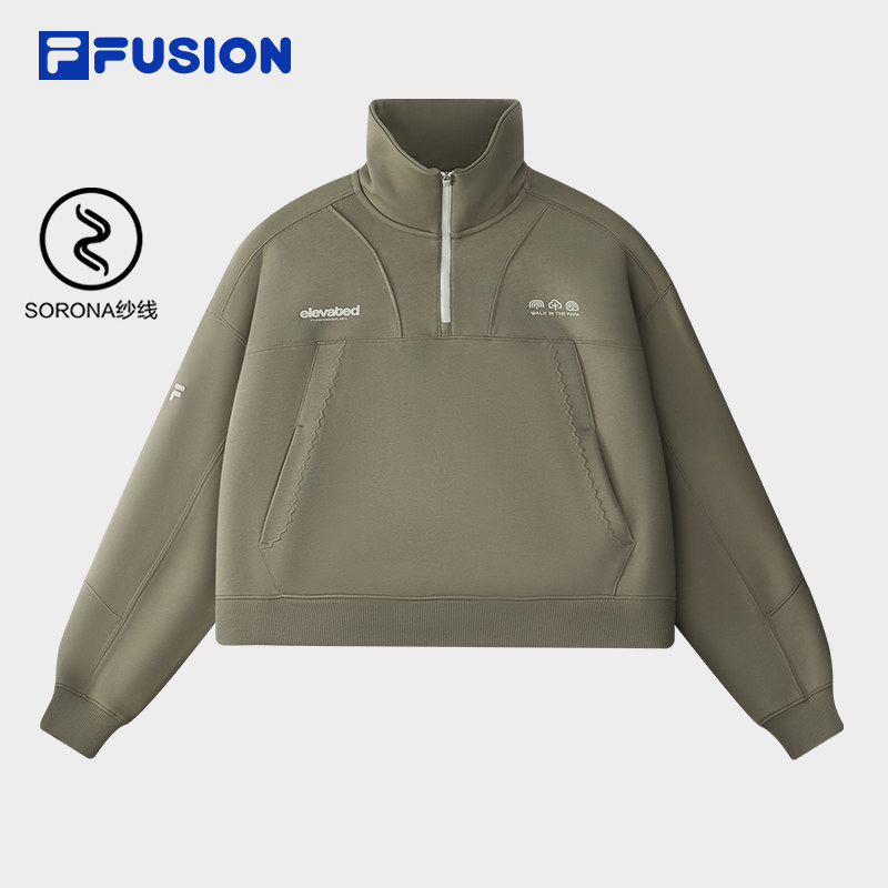 FILA FUSION斐乐潮牌女子套头卫衣2025冬季新款休闲针织长袖上衣,运动服/休闲服装,运动卫衣/套头衫,淘宝优惠券,粉丝福利购,淘宝优惠卷