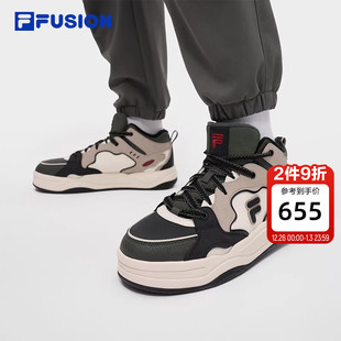 FUSION斐乐潮牌BANK2高帮加绒板鞋 保暖鞋 2冬季 男鞋 子女 新款 FILA