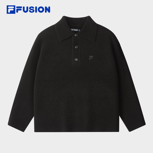 FILA FUSION斐乐潮牌情侣款编织衫2025冬季新款休闲宽松套头毛衣