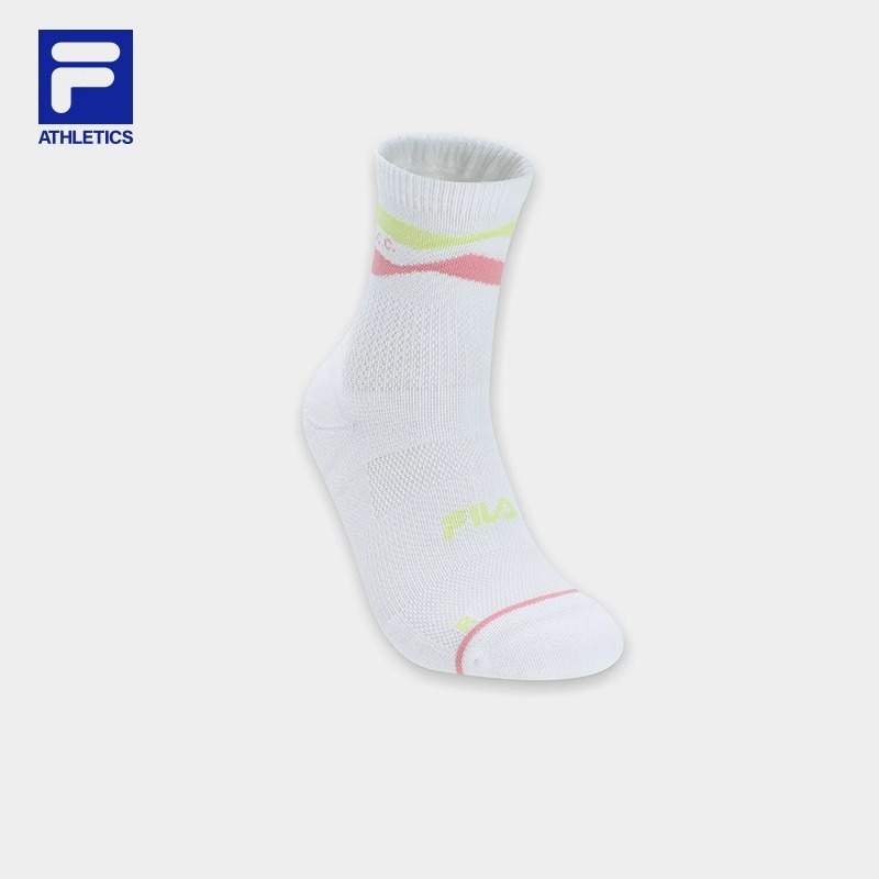 FILA 斐乐官方女袜高腰袜2025春季新款舒适长筒袜骑行运动袜女
