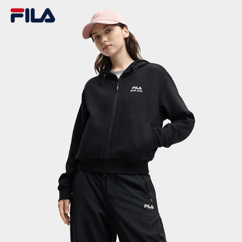 FILA 斐乐官方女士针织连帽外套2025秋新款时尚简约休闲宽松上衣,运动服/休闲服装,运动茄克/外套,淘宝优惠券,粉丝福利购,淘宝优惠卷