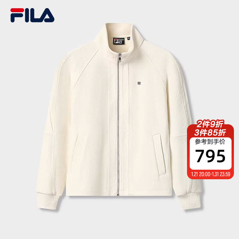 FILA 斐乐官方女士针织长袖外套2025冬新款时尚休闲宽松立领上衣,运动服/休闲服装,运动茄克/外套,淘宝优惠券,粉丝福利购,淘宝优惠卷