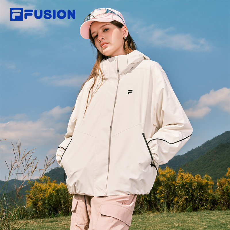 FILA FUSION斐乐潮牌女士上衣两件套2026春新款宽松保暖棉服外套