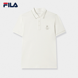 新款 FILA 2025秋季 斐乐官方男子针织短袖 休闲简约基础上衣 POLO衫