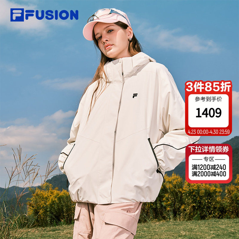FILA FUSION斐乐潮牌女士上衣两件套2026春新款宽松保暖棉服外套